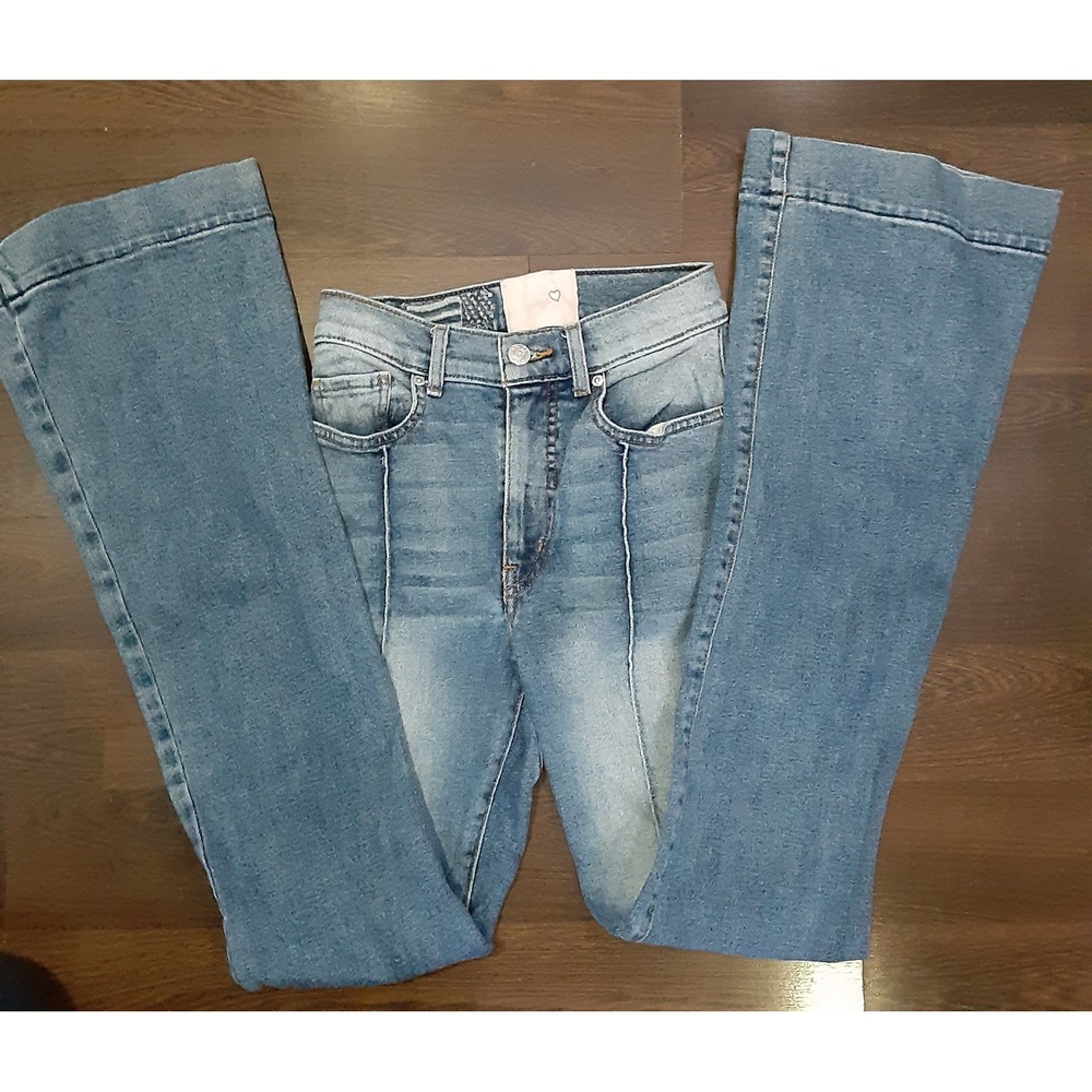 Revice Denim Starman Flare Jeans High Rise Blue Size 27 Y2K 70s Retro Style